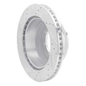 Ford E-350 Super Duty Brake Rotor (1) - Rear Right - R1 Concepts - Drilled & Slotted - Silver - `99-`07